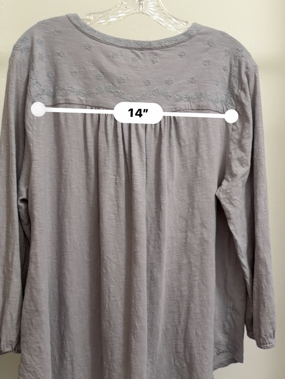 Lucky Brand Light Gray Button-Front Long-Sleeve Henley - Picture 6 of 7
